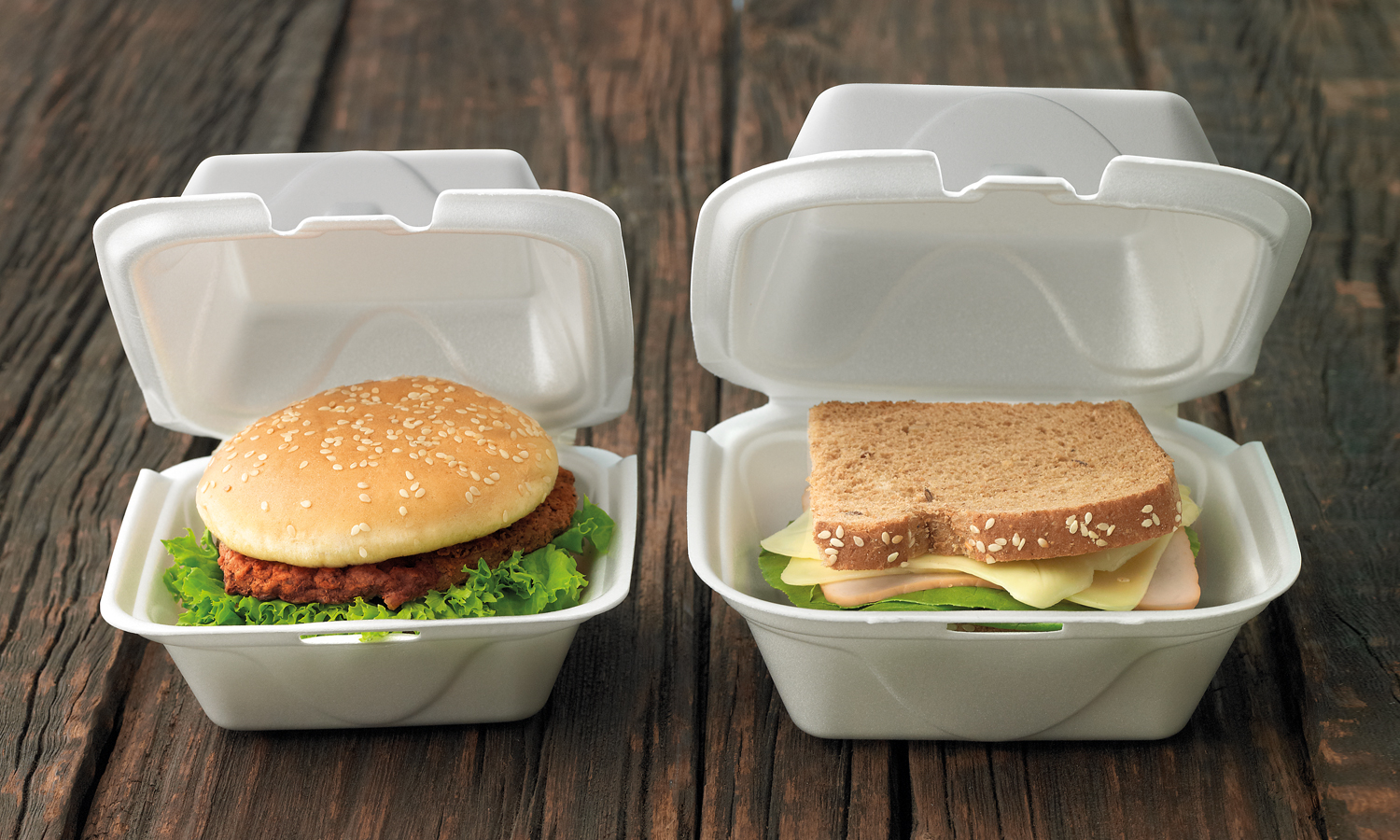 Foam Wave Hinged-Lid Containers reduz®